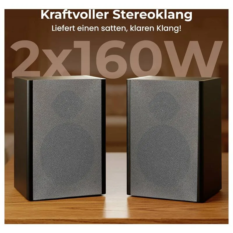 B-Ware Reflexion HiFi-Tuner DAB+ CD-Player Bluetooth Schwarz elegant 379x329x160mm
