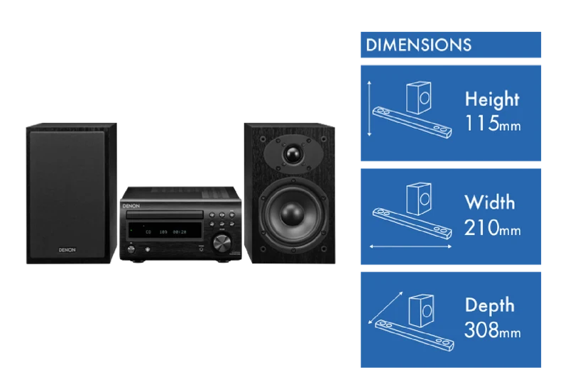 Denon Mini HiFi System with CD, Bluetooth and FM Tuner