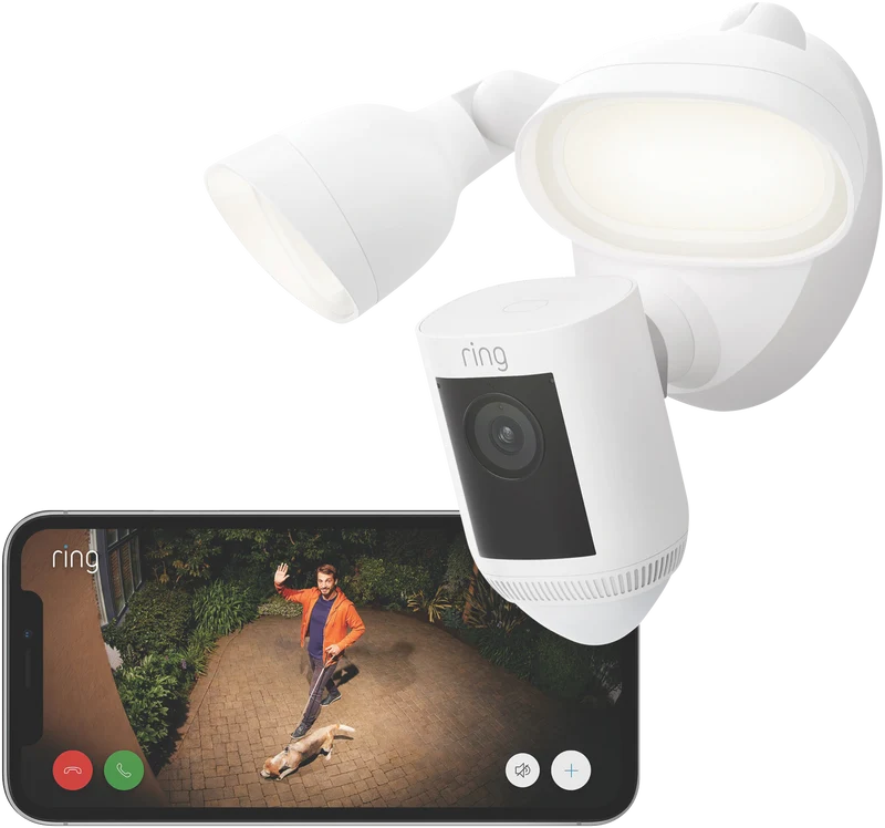 Ring Floodlight Cam Pro 2K Wired (White)