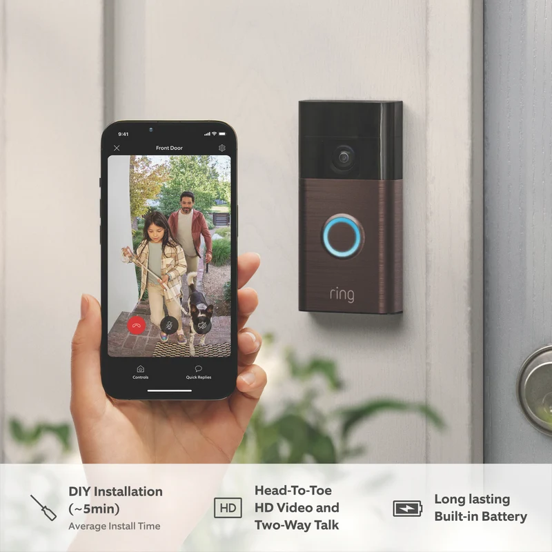 Ring Battery Video Doorbell (Venetian Bronze)