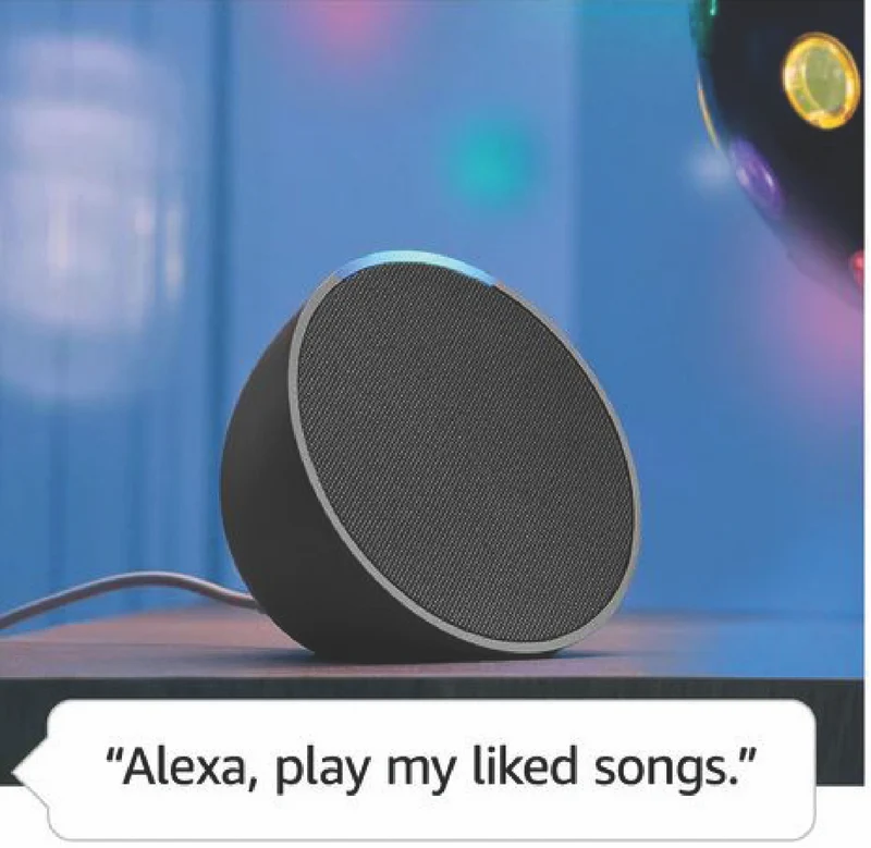 Amazon Pop Compact Smart Speaker with Alexa (Charcoal)