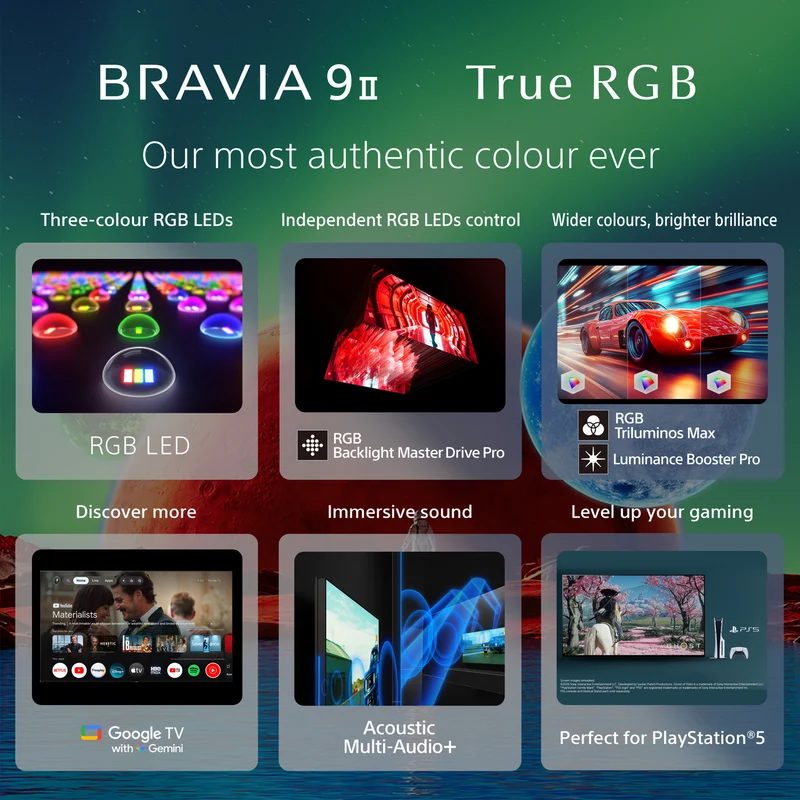 Sony 75" BRAVIA 9 II True RGB 4K AI Google TV with Gemini 2026.