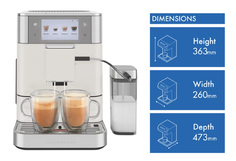 KitchenAid Fully Automatic Espresso Machine With Milk Container Porcelain