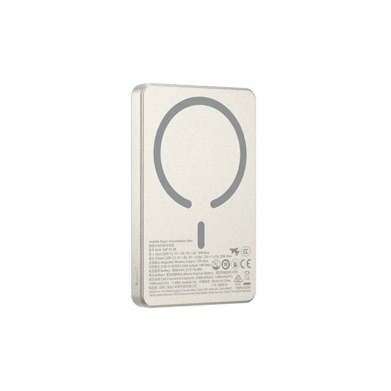 Mophie Snap+ Powerstation Mini 5K Magnetic White Titanium