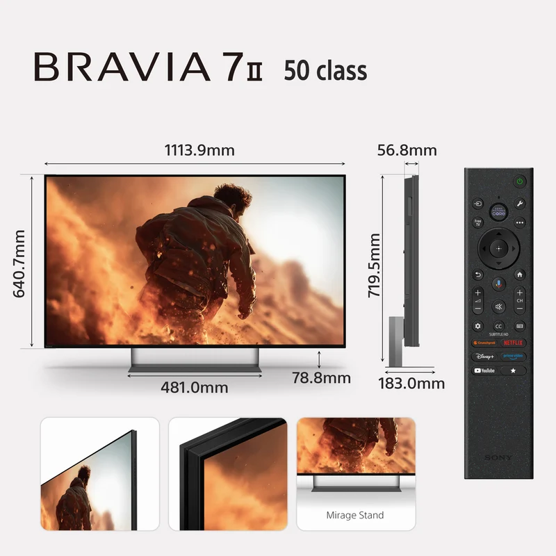 Sony 50" BRAVIA 7 II True RGB 4K AI Google TV with Gemini 2026