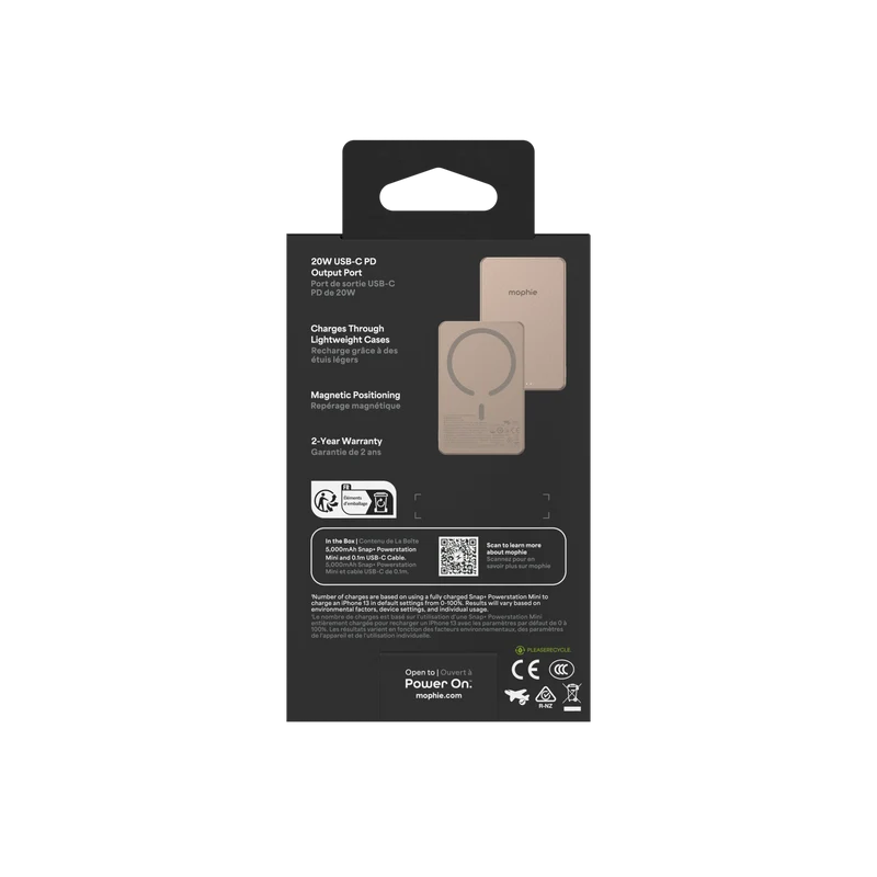 Mophie Snap+ Powerstation Mini 5K Magnetic Desert Titanium