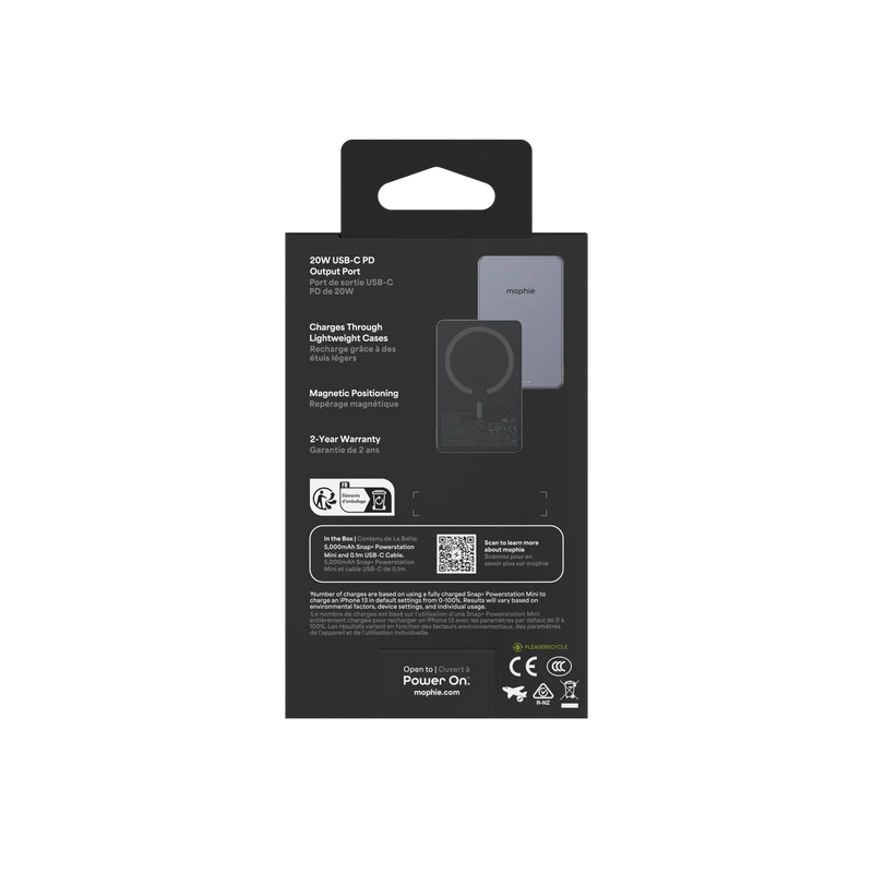 Mophie Snap+ Powerstation Mini 5K Magnetic Space Grey