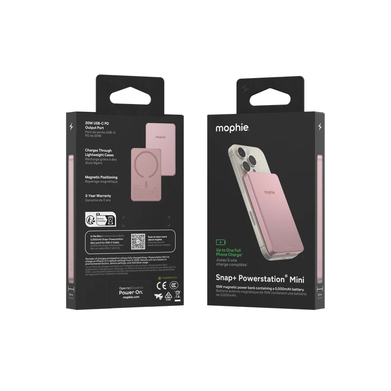 Mophie Snap+ Powerstation Mini 5K Magnetic Rose Gold