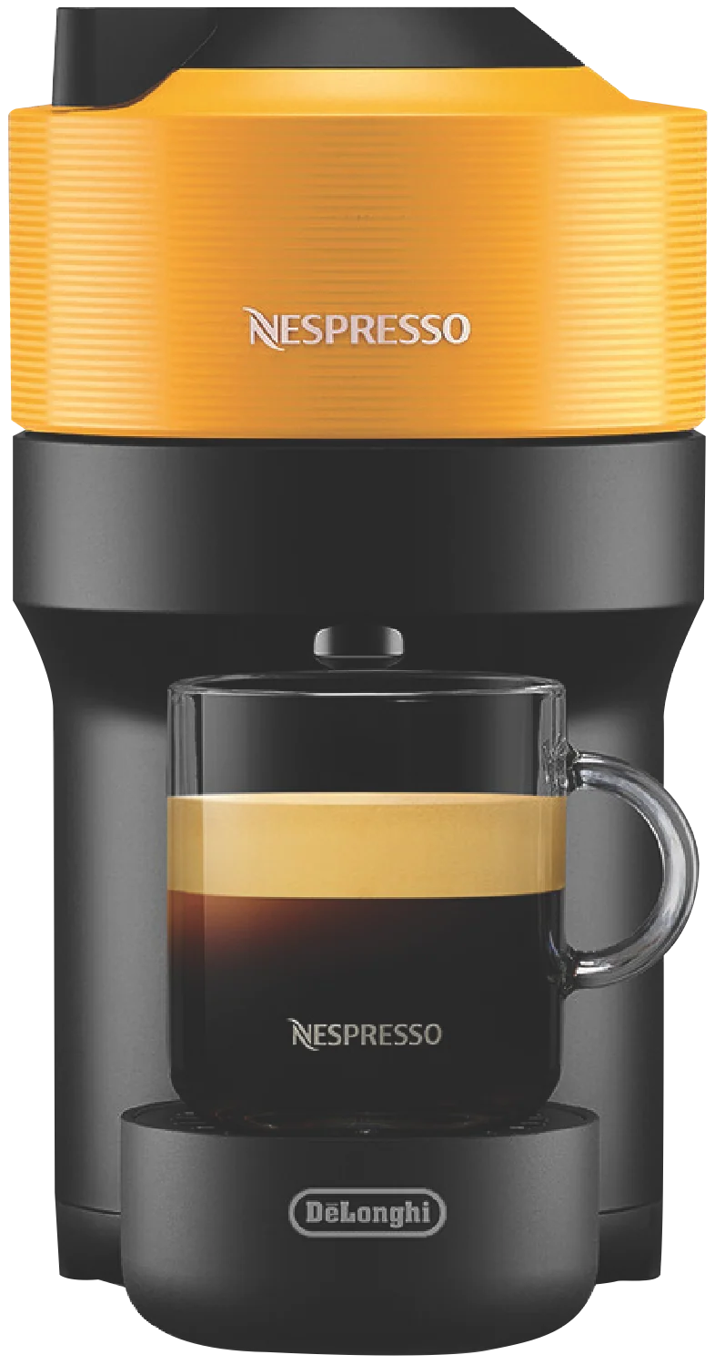 Nespresso Vertuo Pop Capsule Coffee Machine Bundle Yellow