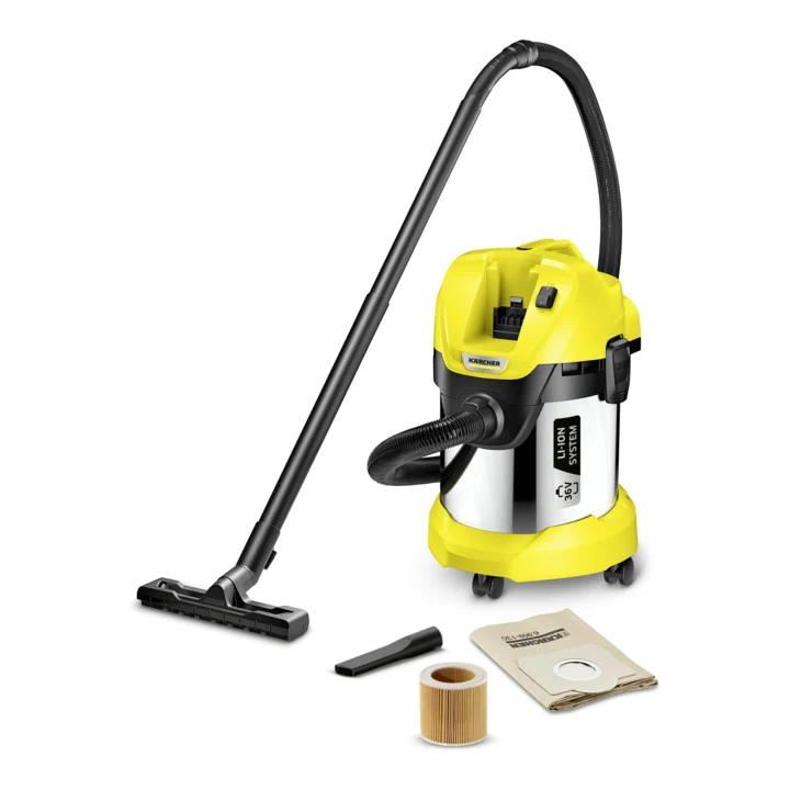B-Ware Kärcher Mehrzwecksauger Nass Trockensauger Akku WD 3 Battery Premium Edelstahl