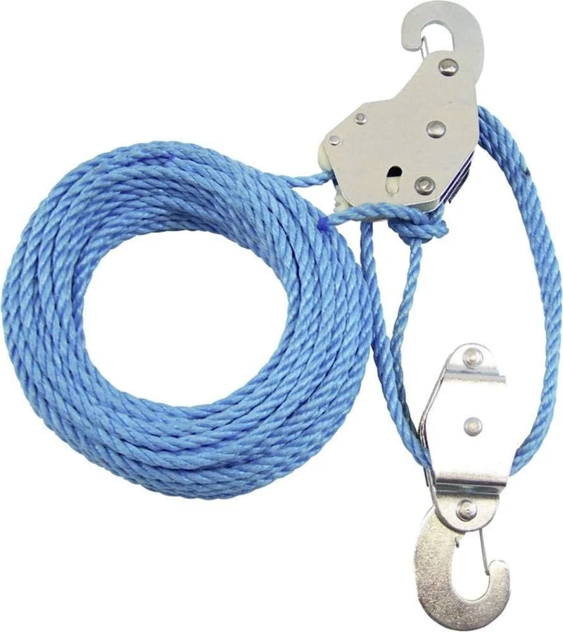 B-Ware Schoerken Flaschenzug Seilzug 220kg mit Seilbremse Polypropylen Seil Universal