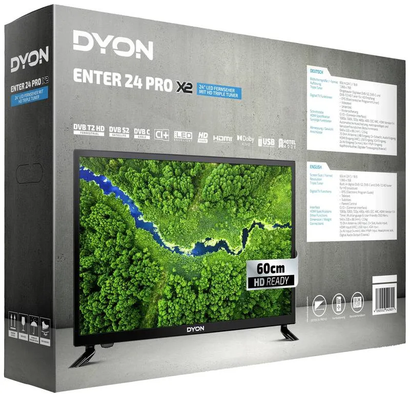 B-Ware Dyon Enter 24 Pro X2 LED-TV Fernseher Smart TV 60cm 24 Zoll HD ready CI+ Schwarz