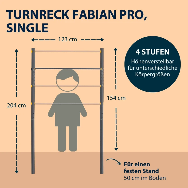 B-Ware HUDORA Fabian Pro Turnreck für Outdoor, verstellbar, max. 100 kg, grau