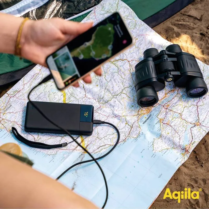 B-Ware Aqiila Powerbank 20000 mAh LiPo Akku Ladegerät USB-A USB-C schwarz tragbar 3A