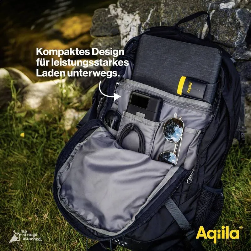 B-Ware Aqiila Powerbank 20000 mAh LiPo Akku Ladegerät USB-A USB-C schwarz tragbar 3A