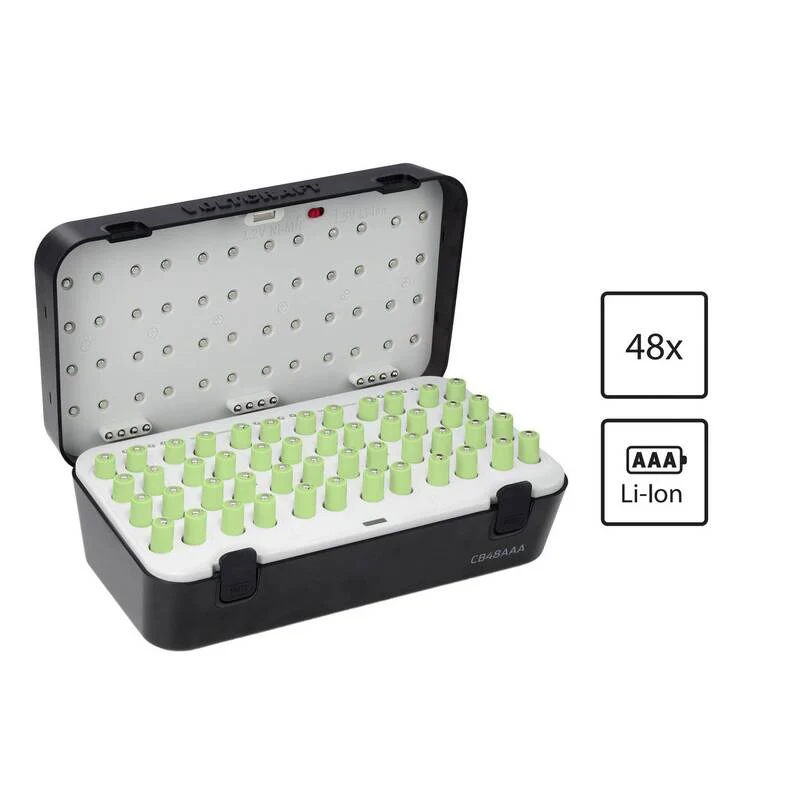 B-Ware Voltcraft Rundzellen-Ladegerät NiMH LiIon für 48 Micro AAA Akkus 15V 250mA