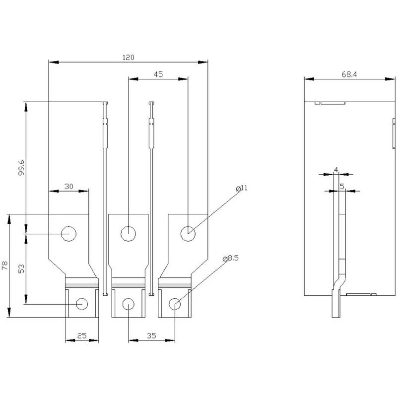 B-Ware Siemens Anschlusszubehör 3VA9263-0QC00 Verbindungselemente 120x68.4mm