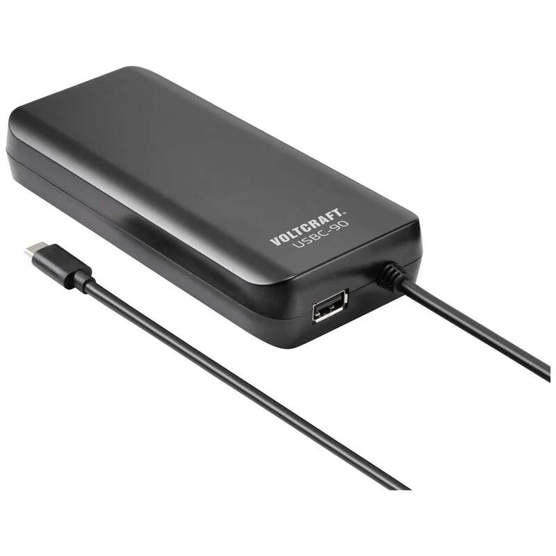 B-Ware Voltcraft USB Ladegerät USBC-90 90W 5V 20V 4.5A USB Power Delivery 2 Ausgänge