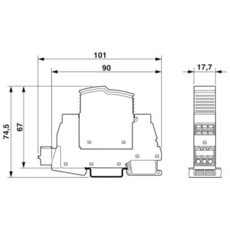 B-Ware Phoenix Contact Überspannungsschutzgerät PLT-SEC-T3-120-FM-PT 5kA IP20 grau 1 St
