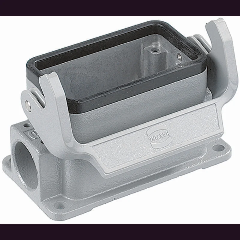 B-Ware HARTING Sockelgehäuse Han B Aluminium-Druckguss IP65 grau PG21 2x Kabeleingang