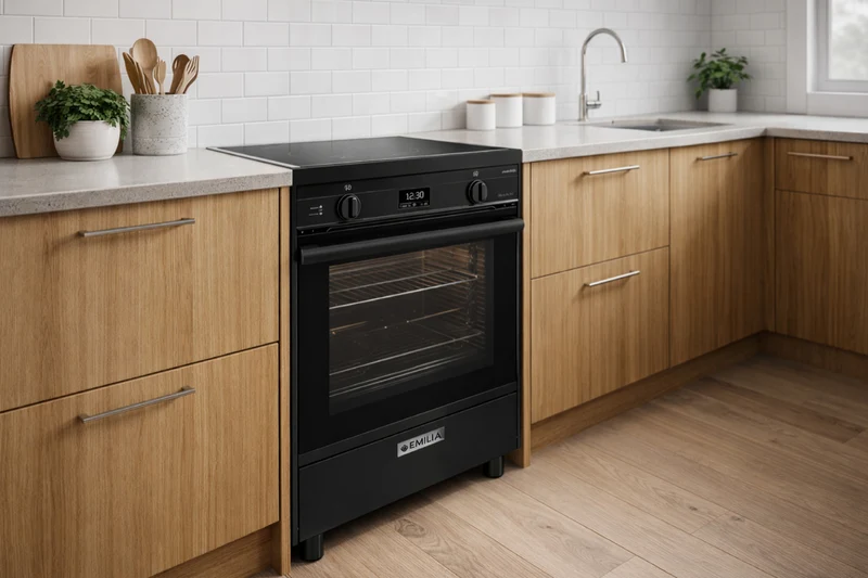 Emilia 60cm Induction Freestanding Cooker, Black