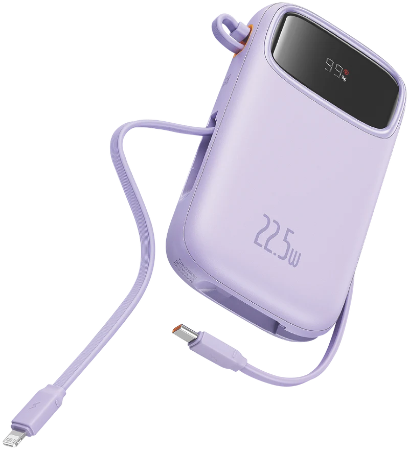 Baseus Dual-Cable Fast Charge Power Bank 10k 22.5W Nebula Purple