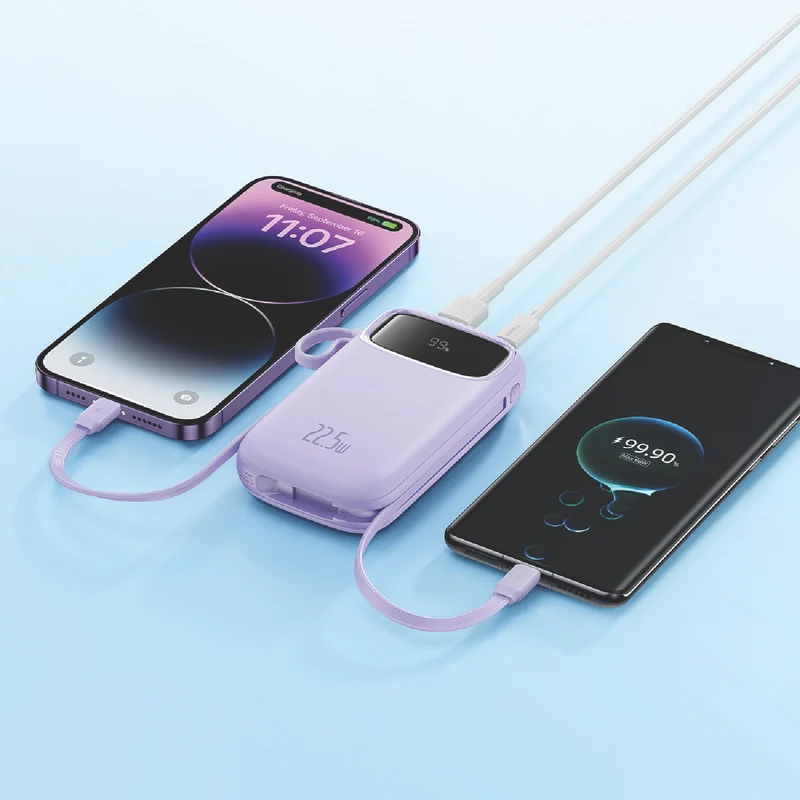 Baseus Dual-Cable Fast Charge Power Bank 10k 22.5W Nebula Purple