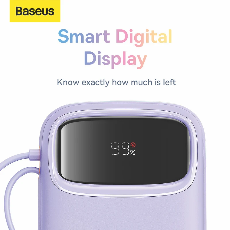 Baseus Dual-Cable Fast Charge Power Bank 10k 22.5W Nebula Purple