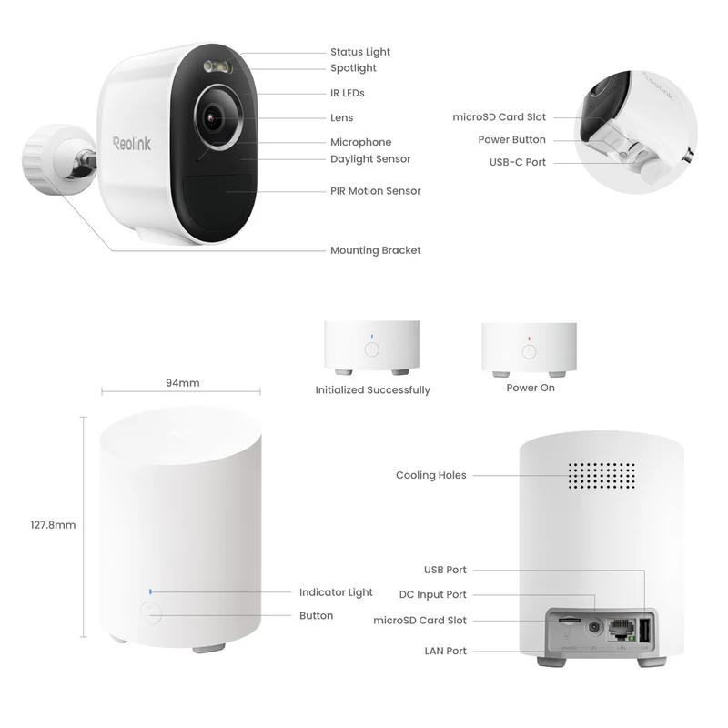 Reolink Home Hub Mini with Argus 3 Pro Battery/Solar Camera Bundle