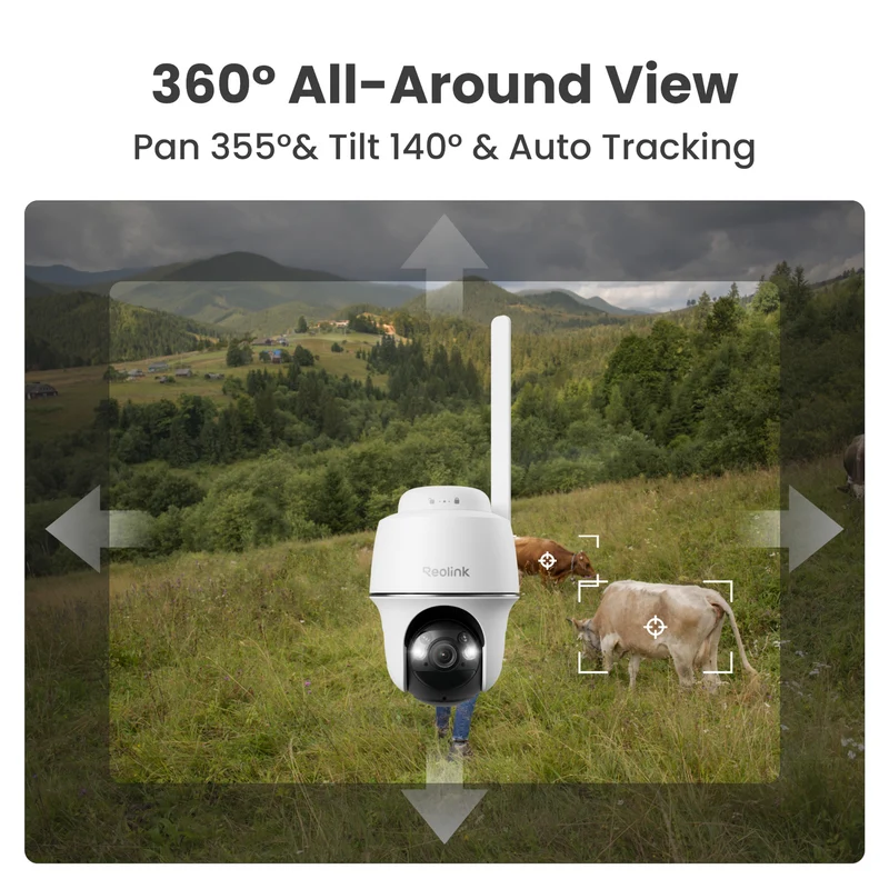 Reolink Go PT Plus 2K+5MP Wire-Free 4G LTE PT Battery Camera