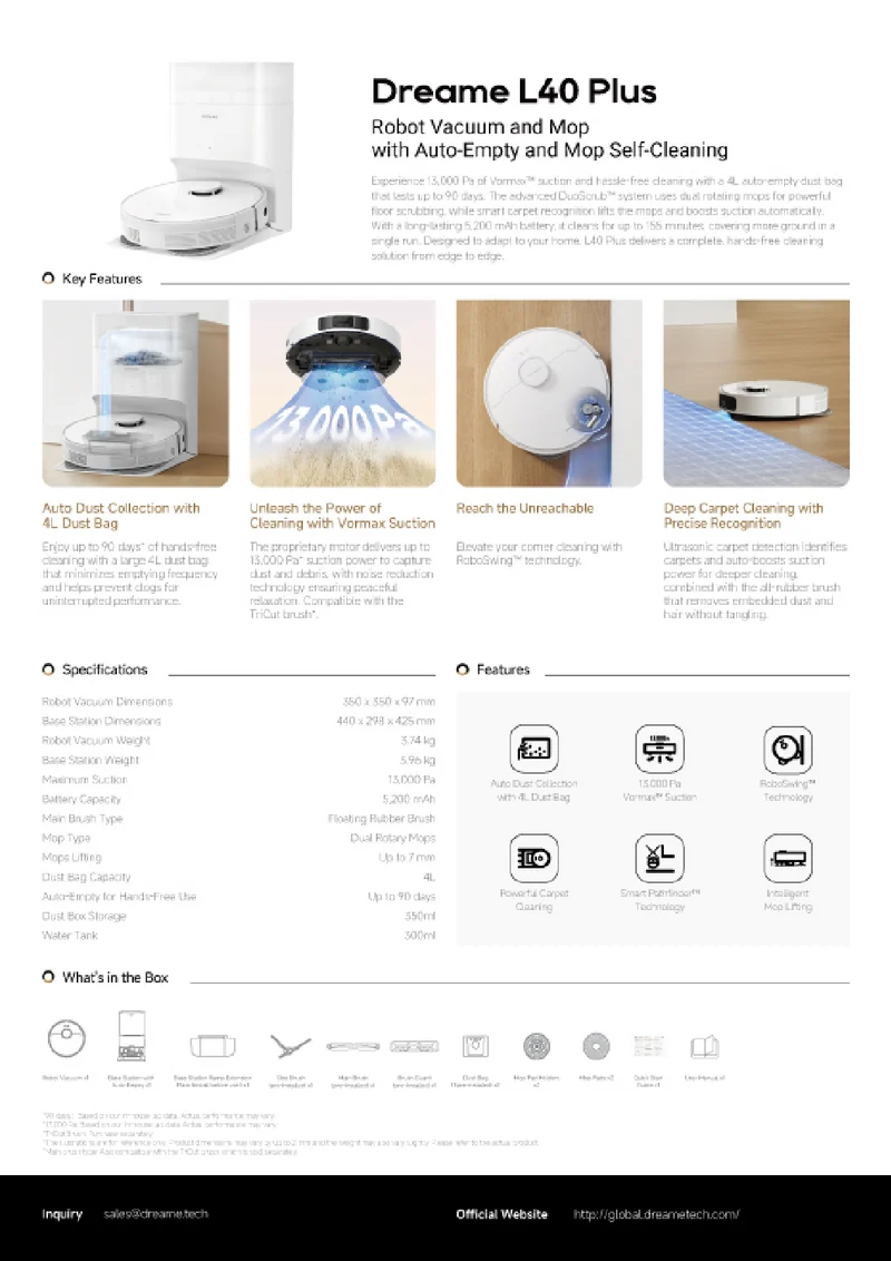 Dreame L40 Plus Robot Vacuum