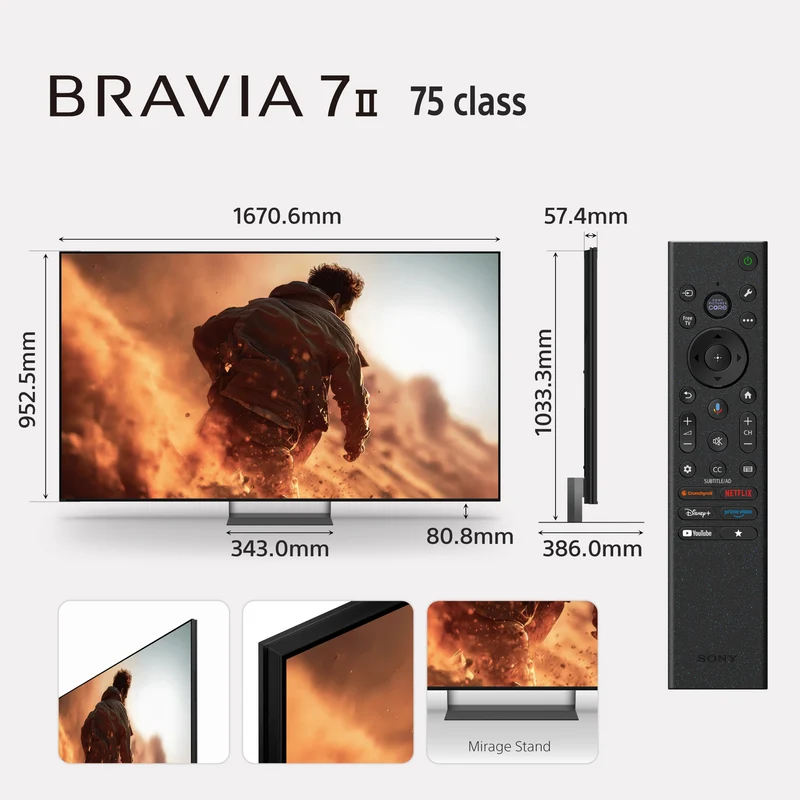 Sony 75" BRAVIA 7 II True RGB 4K AI Google TV with Gemini 2026