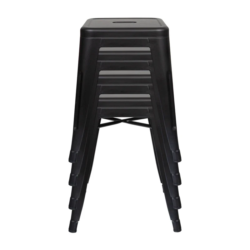 B-Ware Hjh Office Hocker Sitzgelegenheit Vantaggio Metall Bistrohocker Schwarz Matt