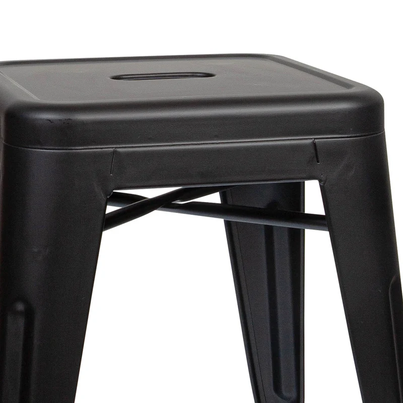 B-Ware Hjh Office Hocker Sitzgelegenheit Vantaggio Metall Bistrohocker Schwarz Matt
