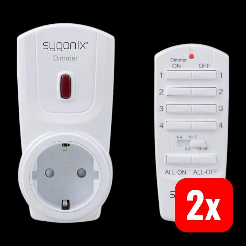 B-Ware Sygonix Dimmer-Set RSL Zwischenstecker 300W Funksteuerung Alexa 70m Reichweite