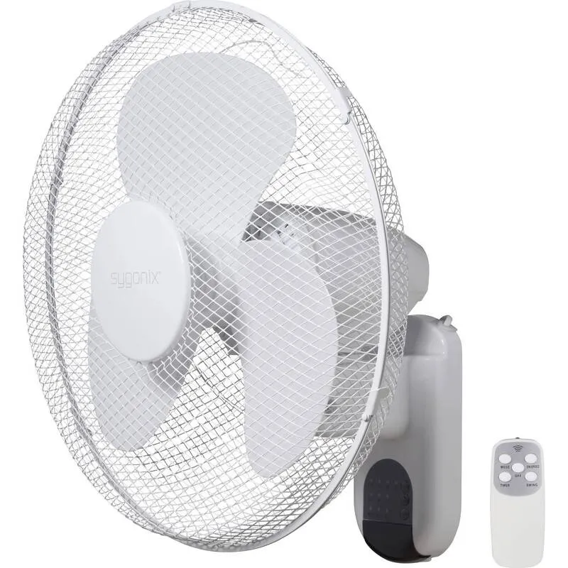 B-Ware Sygonix Wandventilator Wandlüfter 45W 3-stufige Luftzirkulation Weiß Ø430mm