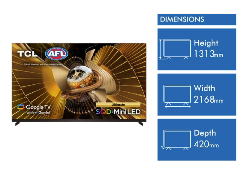TCL 98" X11L Ultimate SQD-MINI LED Google TV with Gemini 2026