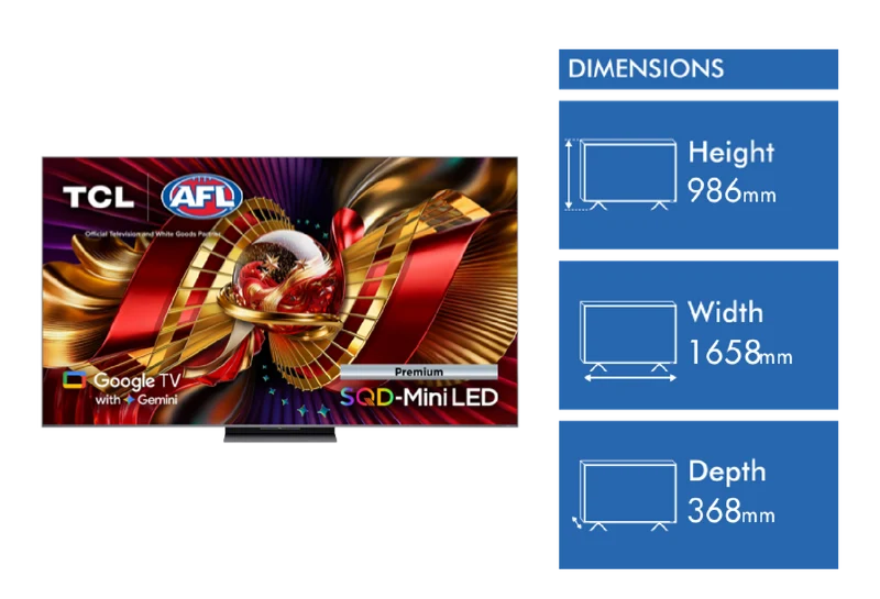 TCL 75" C8L Premium SQD-MINI LED Google TV with Gemini 2026
