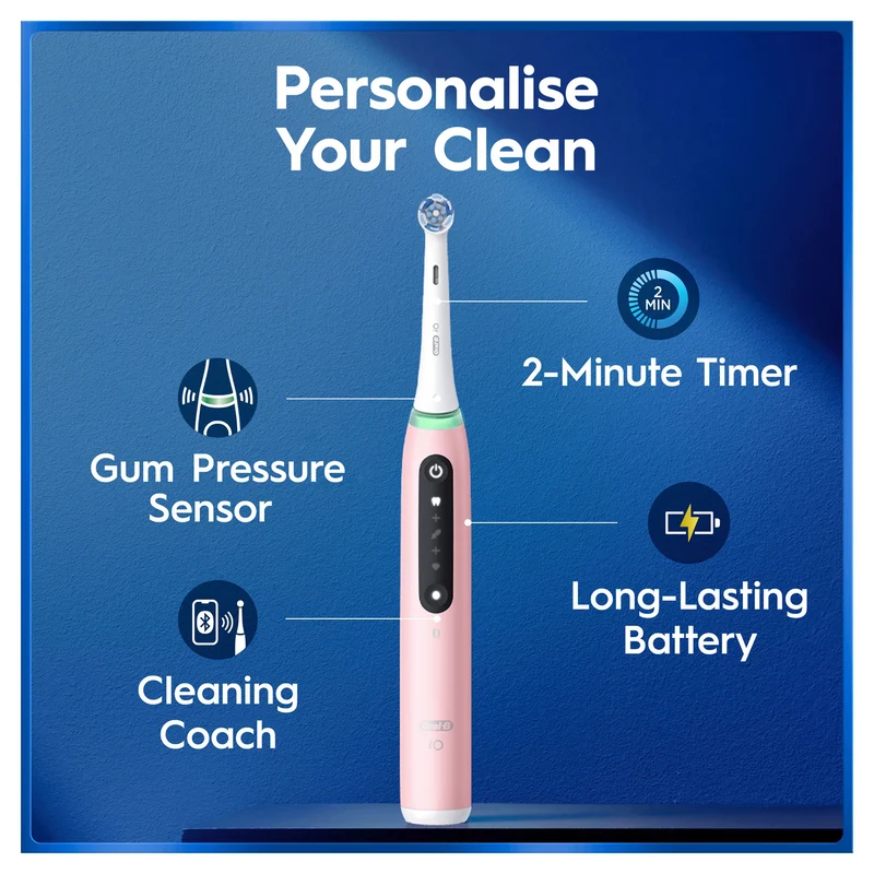 Oral B iO 5 Personalised Clean Electric Toothbrush Blush Pink