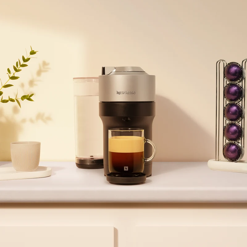 Nespresso Vertuo Pop+ Deluxe Capsule Coffee Machine Bundle Silver