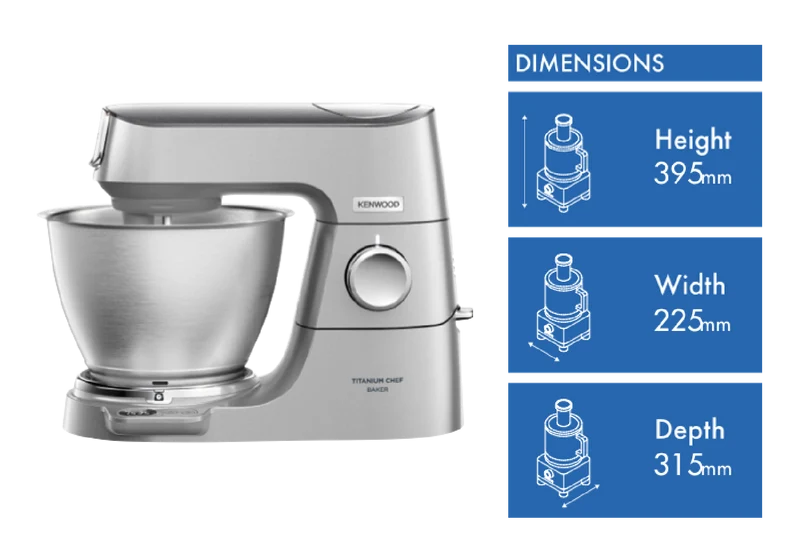 Kenwood Titanium Chef Baker Stand Mixer Silver