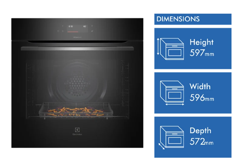 Electrolux 60cm Pyrolytic Oven with SteamBake, Black - 500 Series