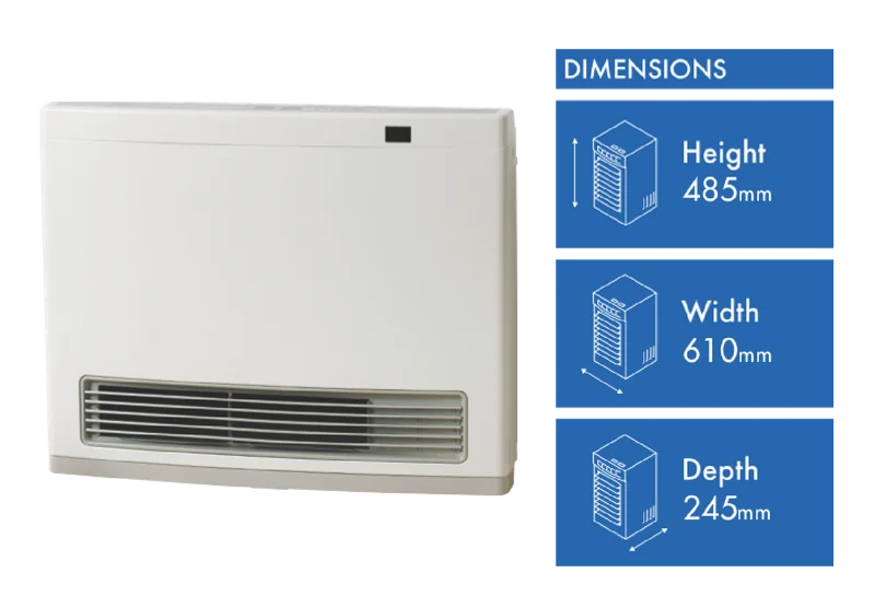 Rinnai Avenger 25MJ NG Unflued Convector Heater - White