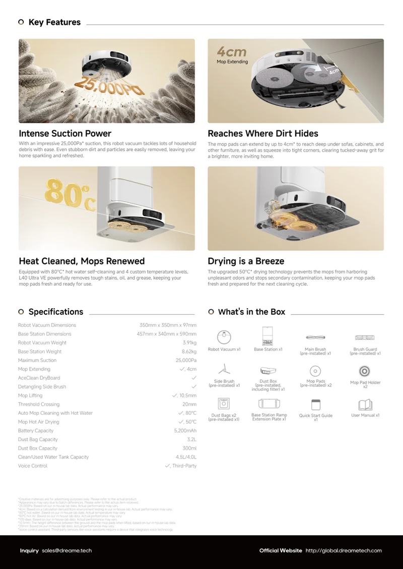 Dreame L40 Ultra VE Robot Vacuum