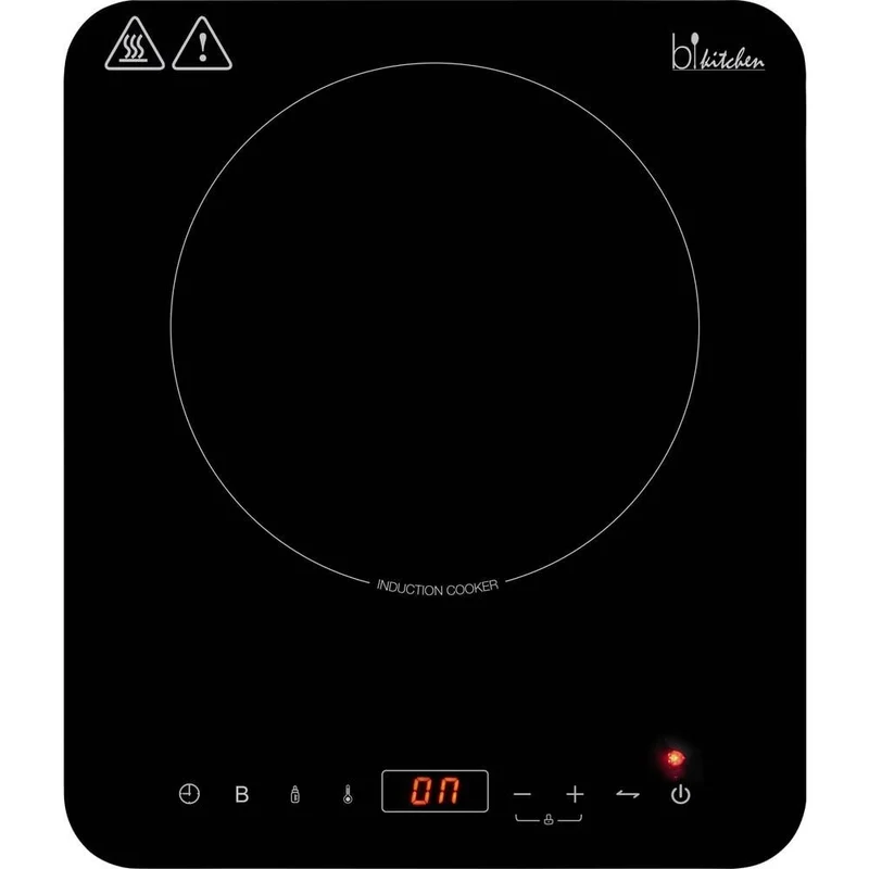 B-Ware Bi Kitchen Induktionsplatte Kochplatte Induktionskochfeld Topferkennung Schwarz