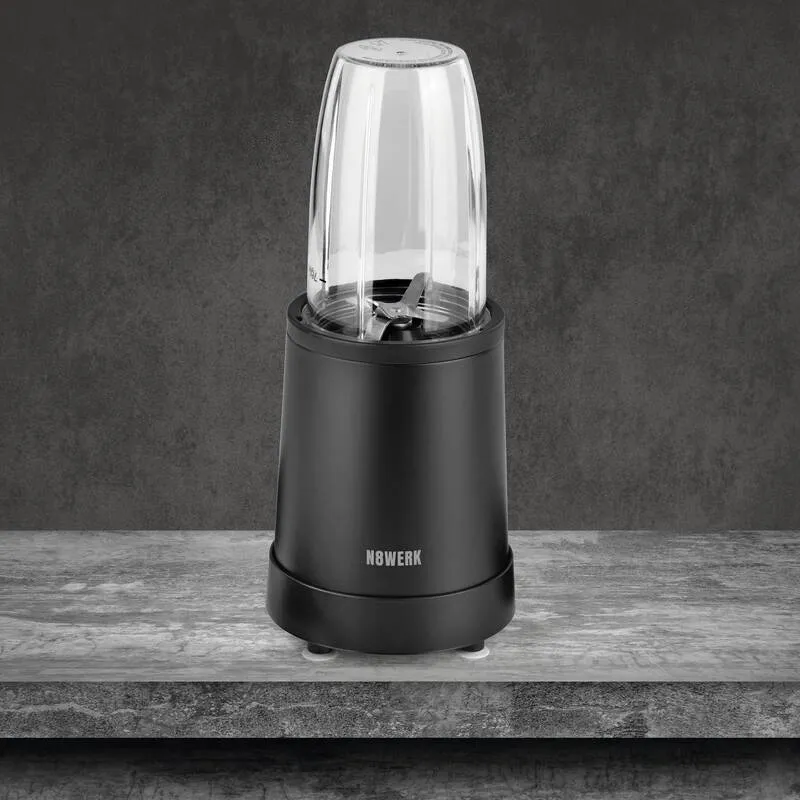 B-Ware N8WERK Nutrition Mixer 800 W Schwarz 8-tlg. mit Ice Crush To-Go-Deckel