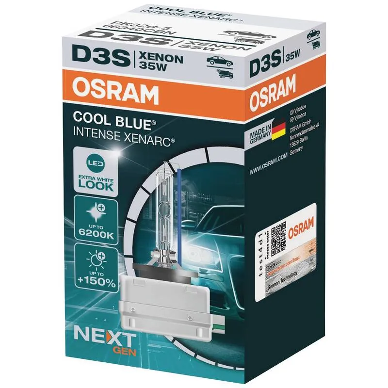 B-Ware OSRAM Xenon Leuchtmittel D3S Lampe Kaltweiß XENARC COOL BLUE Autolicht Leuchte