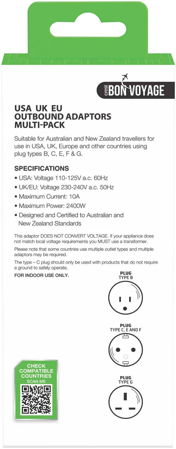 Bon Voyage Travel Adapter World Pack