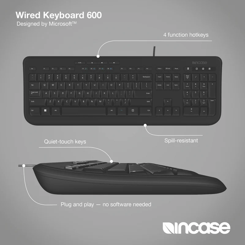 Incase Wired Keyboard Designed by Microsoft