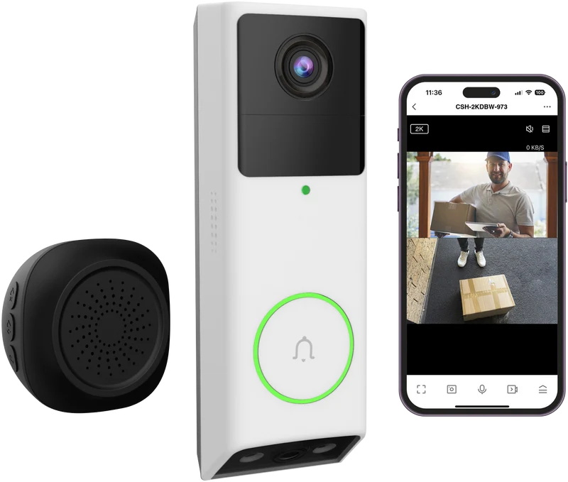 Connect SmartHome 2K Dual Camera Doorbell with Chime